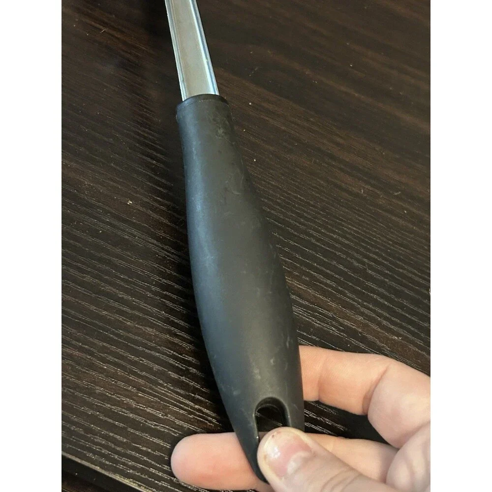 Vintage EKCO Stainless Steel Pasta Server Spaghetti Spoon Black Handle 12”